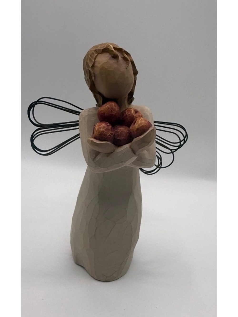 Willow tree wood figurine good health girl with apples faith harvest